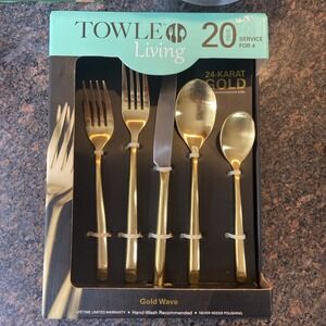 TOWLE Gold Wave Service for 4‎